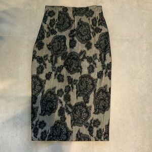 Plein Sud Grunge Dark Floral Mesh Pencil Skirt Whimsigoth Indie Black Gray FR38